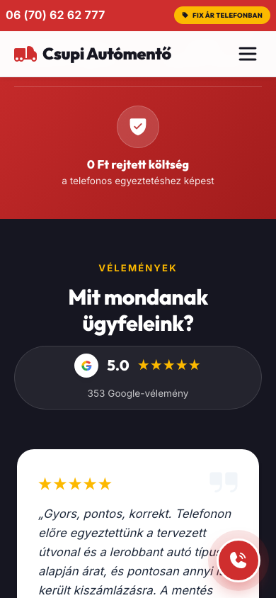 After: phone homepage review section without a consent control