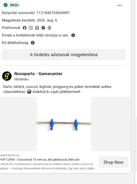 Versenytárs hirdetés kreatív