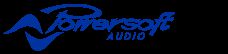 Powersoft Audio logó fekete háttéren.