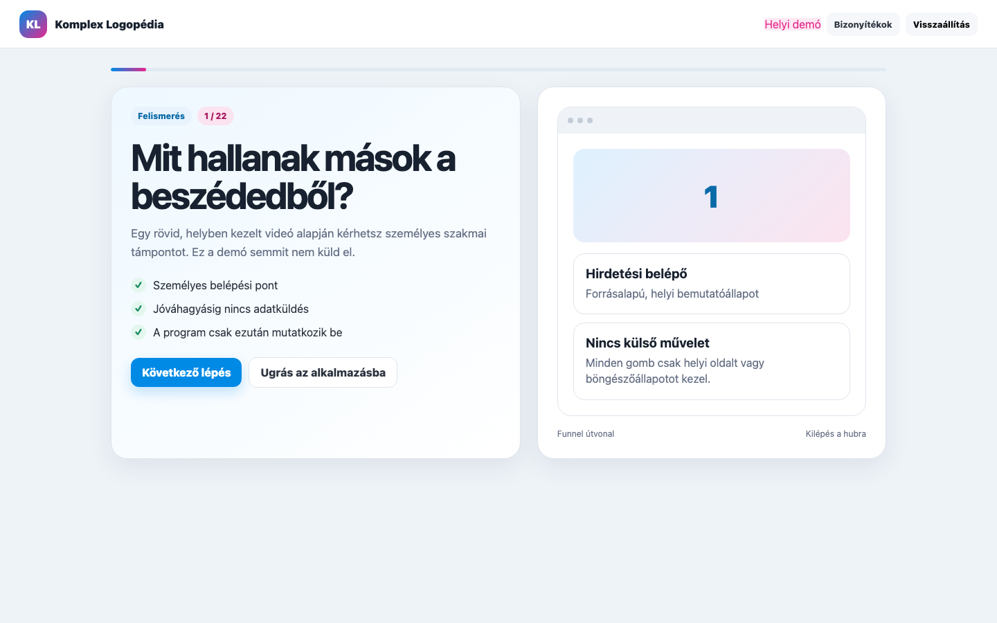 Hirdetési belépő asztali nézet