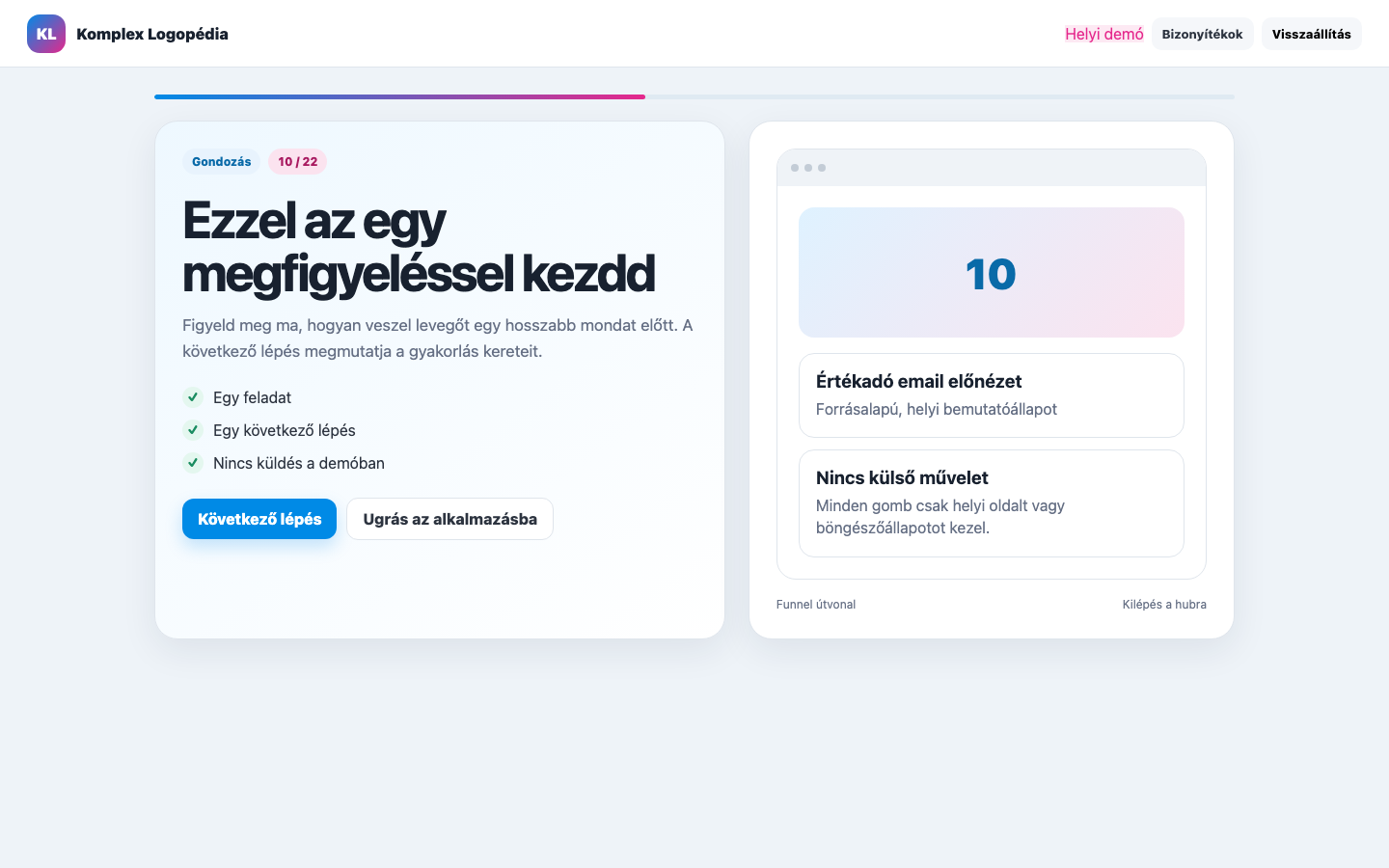 Értékadó email előnézet asztali nézet