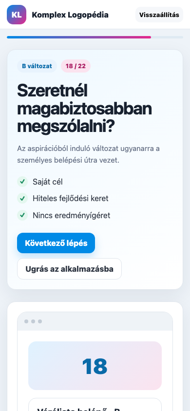 Várólista belépő · B mobil nézet